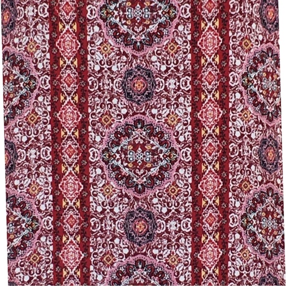 Pink Republic Summer Burgundy Pattern Open Back Shift Mini Dress size Medium - Picture 10 of 11